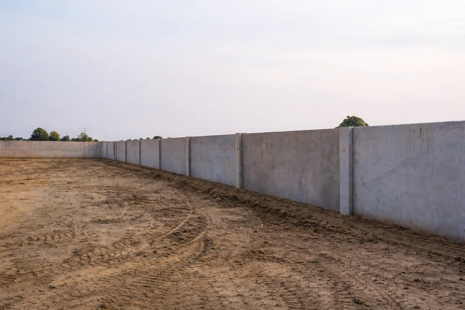 precast boundary wall installation